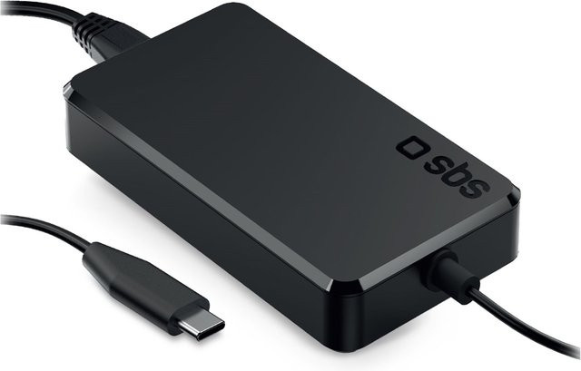 Laptop Adapter mit USB-C Anschluss und 1,8m Kabel, 100W, Schwarz - Bild 1