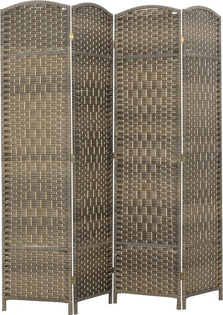 HOMCOM Paravent 4-teilig als Raumteiler und Sichtschutz in Schwarz, H x B x T: 180 x 180 x 180 cm - Bild 1