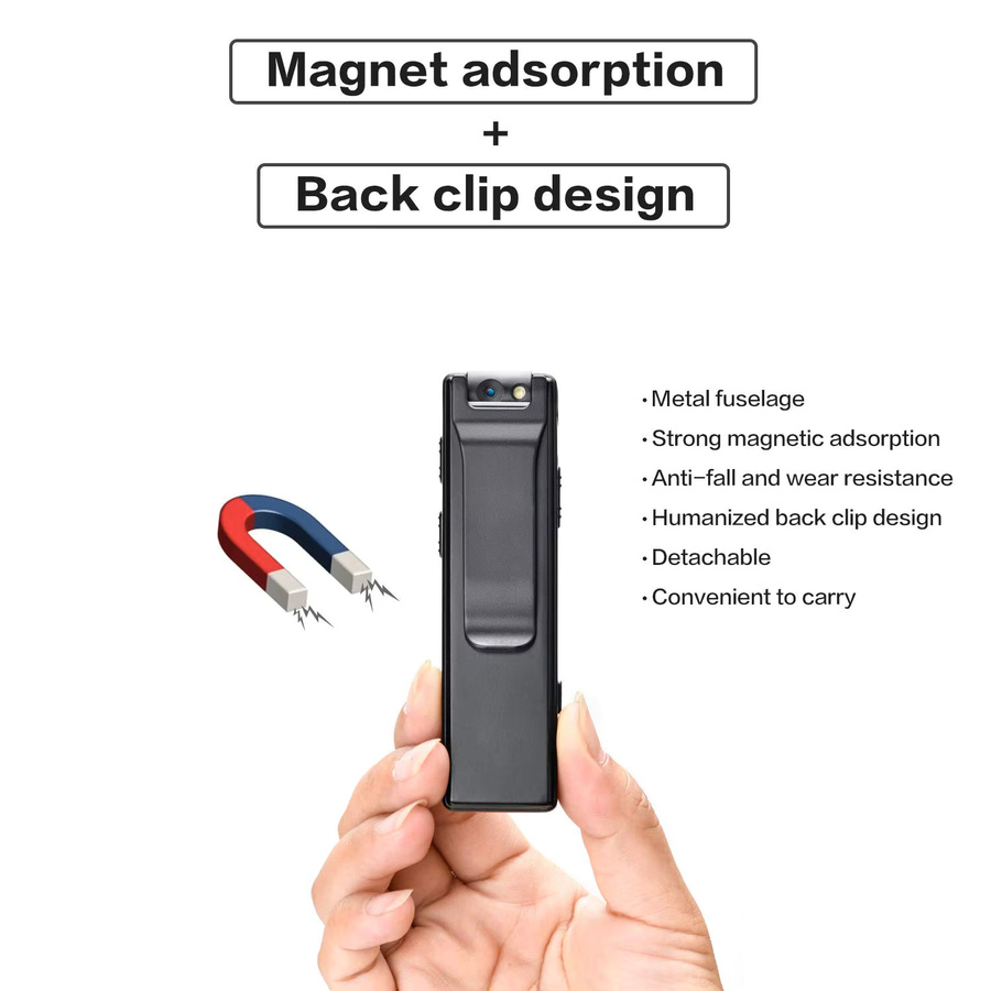 Vandlion Magnetische digitale Mini-Kamera in Schwarz mit HD-Auflösung, Bewegungserkennung und Taschenlampe als Webcam und Camcorder - Bild 4
