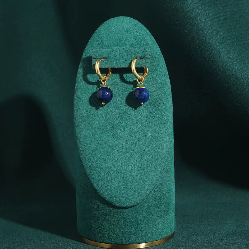 STALAIT Ohrringe, Lapislazuli-Kugel, hellgold, Blau, Damen - Bild 4