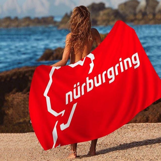JMG Household Supplies Nürburgring Strandtuch aus Mikrofaser und Baumwolle, schnelltrocknend und super saugfähig, rot, Breite: 30 cm, Länge: 60 cm - Bild 1
