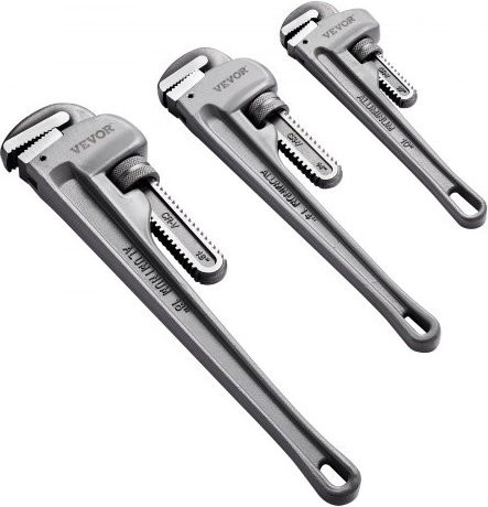 VEVOR 3-teiliges Rohrschlüssel-Set aus Aluminium in Grau, verstellbare Wasserrohrzangen für Sanitärarbeiten und Kfz-Reparaturen - Bild 1