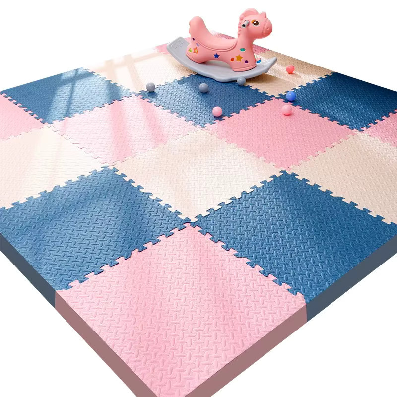 DHDH Baby-Spielmatte aus Polypropylen, 6 Stück Puzzle-Bodenfliesen in Gelb, geometrisches Design für das Kinderzimmer, Dicke: 2,5 cm - Bild 4