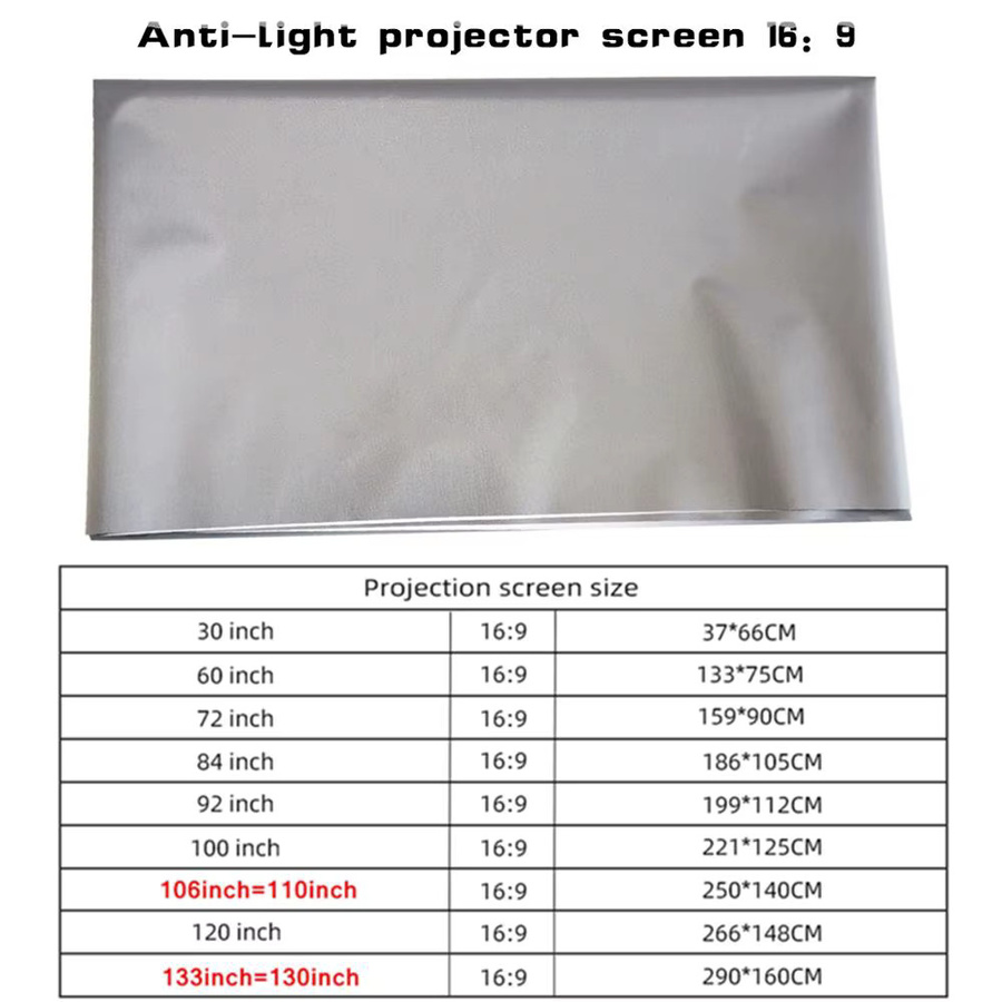 MIXITO Projektionswand aus Metall mit 16:9 Format und Anti-Licht-Effekt, 60 Zoll, tragbar für Zuhause, Büro und Party - Bild 5