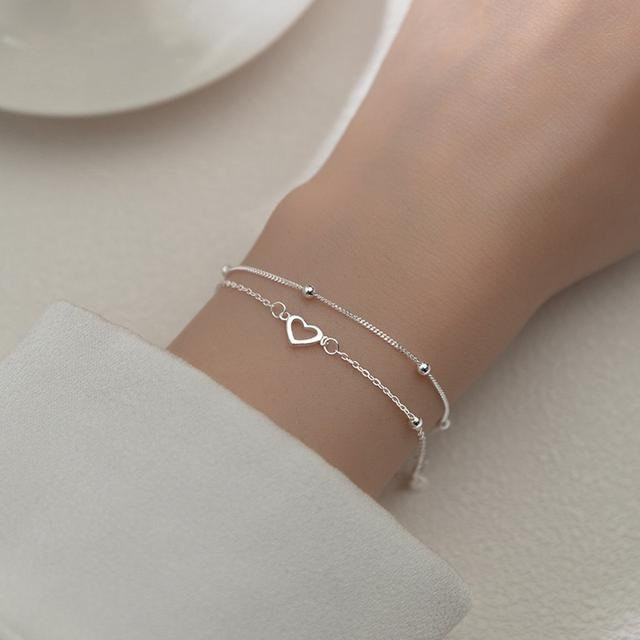 Wucifang Jewelry Armband, 925 Sterling Silber, Perle, Herz, Damen - Bild 1