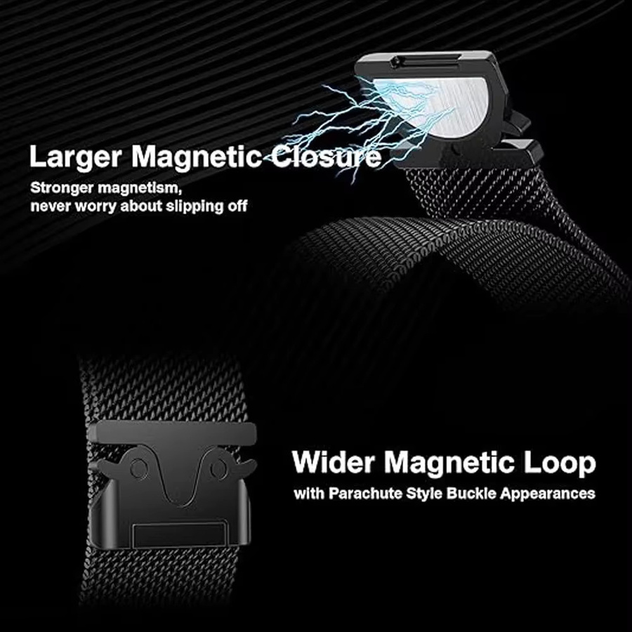 Mptionx Uhrenarmband Milanese Loop, Edelstahl, Silber, Unisex - Bild 3