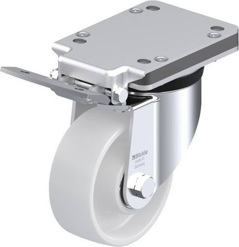 Blickle Lenkrolle LK-PO 127K-IS mit Feststeller, Rad-Durchmesser: 125 mm, Tragfähigkeit: 400 kg, Farbe: Weiß/Grau - Bild 1