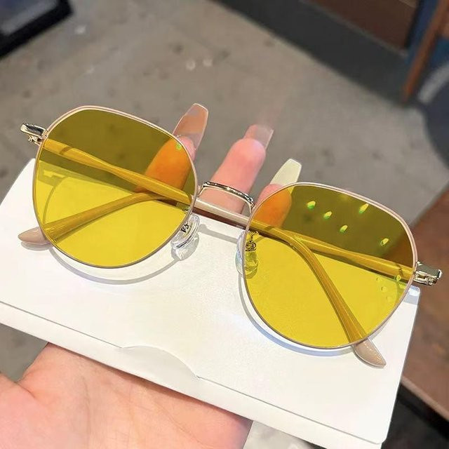 SNQP Nachtsichtbrille, Metall, Vollrand, round, unisex, yellow - Bild 1