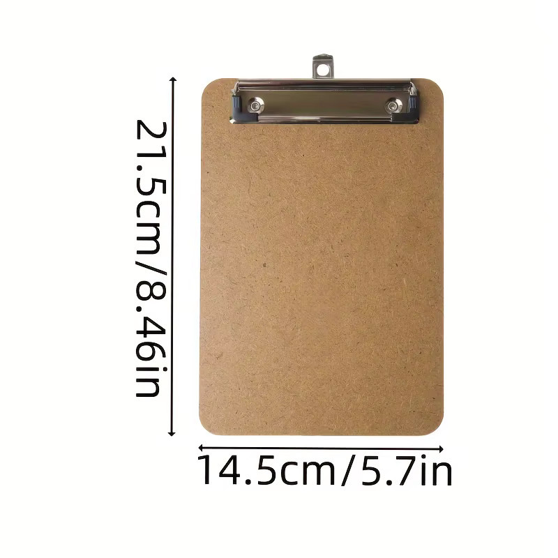 12er-Pack Mini-Klemmbretter aus Holz in Braun mit Metallclip, B/H: 15,2 x 22,9 cm - Bild 2