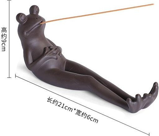 Yiran Furniture Keramik Räucherstäbchenhalter in Frosch-Design als Räuchergefäß und Aschefänger für Aromatherapie und Yoga - Bild 1