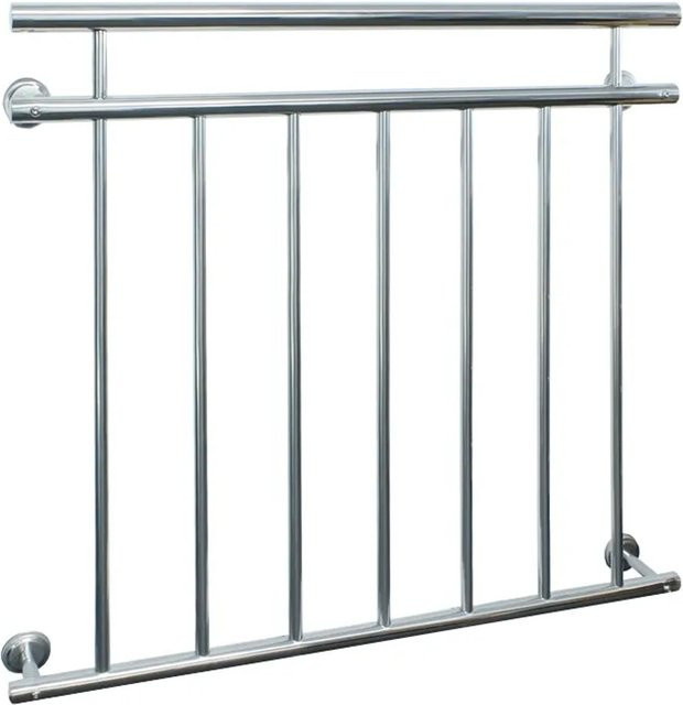 ECD Germany Französischer Balkon mit 7 Füllstäben in Glänzend, B: 100 cm, H: 90 cm - Bild 1