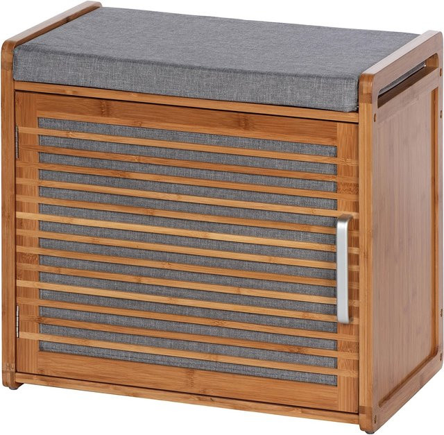 Wenko Schuhschrank Bahari aus Bambus mit integrierter Sitzfläche, Braun, B/H: 50 x 45 cm - Bild 1