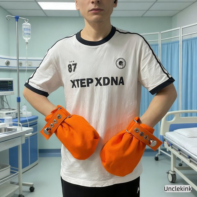 Unclekink Medizinische Fixierhandschuhe, Orange, Baumwolle - Bild 1