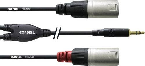 Cordial Audio Adapterkabel 3.5mm Klinke auf 2x XLR Schwarz, 3.00m - Bild 1