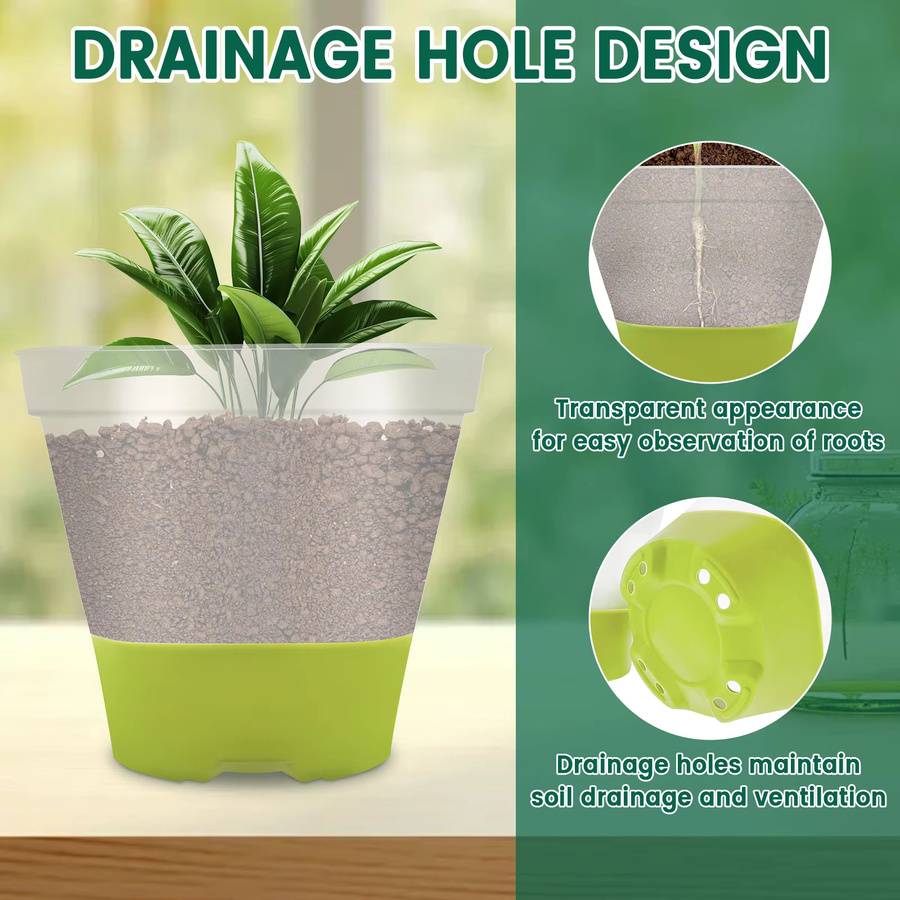 12-teiliges Pflanztopf-Set aus Kunststoff mit Luftfeuchtigkeitskuppel und Etiketten in Grün und Transparent für Gartenpflanzen und Transplantation - Bild 3