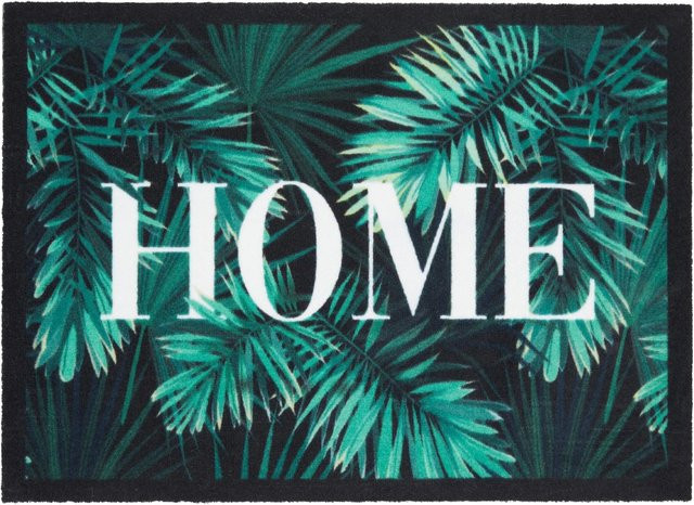Modern Living Fußmatte Jungle Leaves in Anthrazit und Grün mit floralem Naturdesign, B/B: 50 x 70 cm - Bild 1