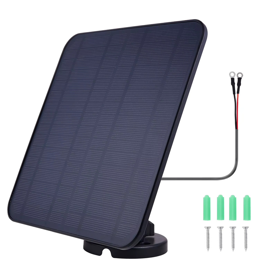 Worallymy 20 W Solarpanel für Ring Video Doorbell 4/3/3 Plus/2, IP65 wasserdichtes Solarladegerät mit 360 Grad verstellbarer Wandhalterung, Schwarz - Bild 5