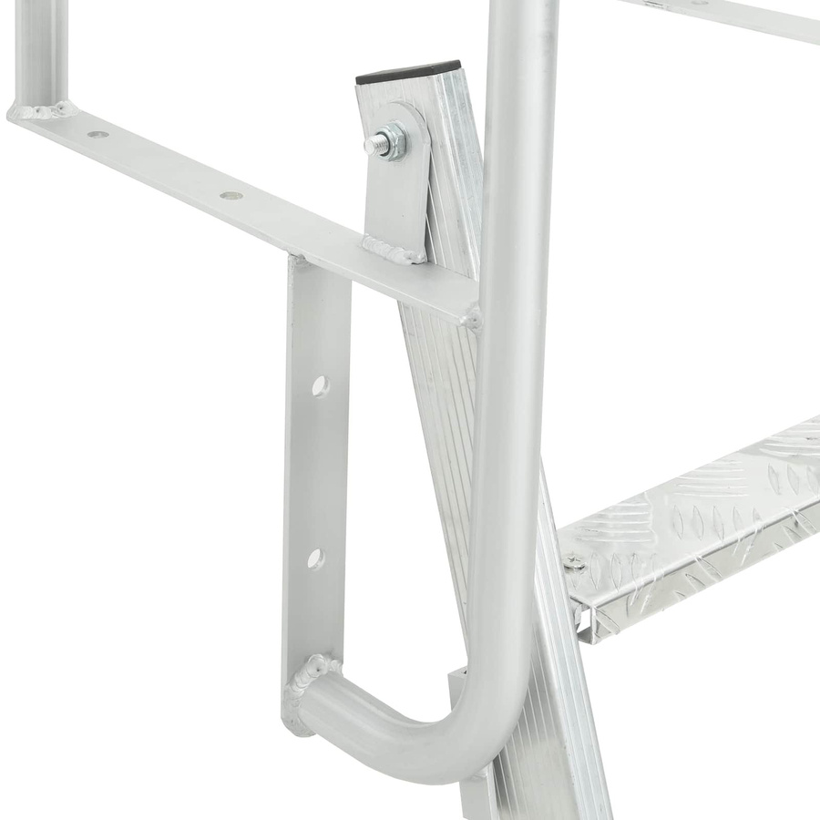 3-stufige Bootsstegleiter aus Aluminium in Silber, H x B x T: 144 x 58 x 77 cm - Bild 2
