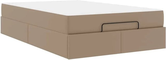 vidaXL Bettgestell mit Matratze in Beige aus Kunstleder, B/T/H: 120 x 193 x 43,5 cm - Bild 1