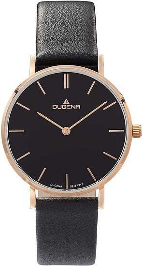 Dugena Armbanduhr, Quarz, Edelstahl, Roségold, Leder, Herren - Bild 1