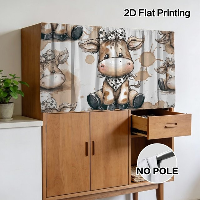 VIKAMA Vorhänge und Schrankdekoration mit Tier-Motiven in Multicolour für Wohnzimmer, Schlafzimmer und Waschküche - Bild 1