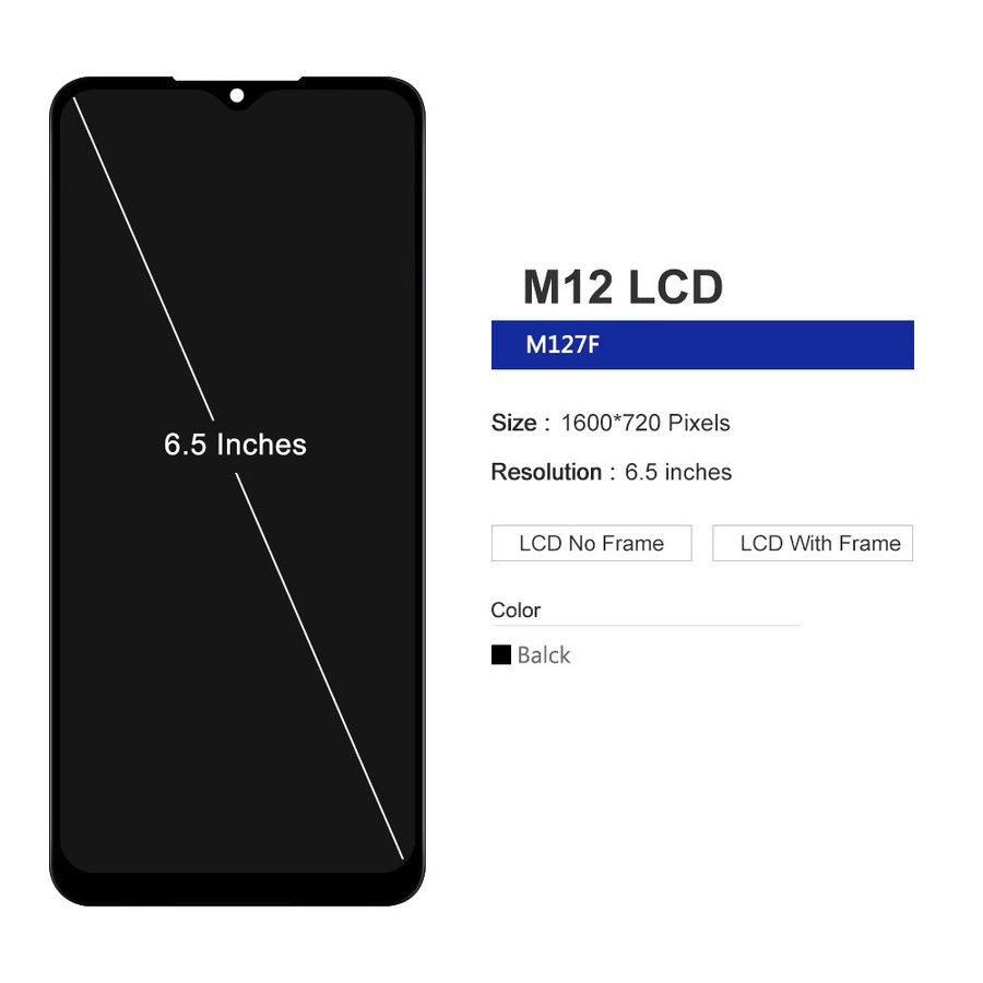 Samsung Ersatz-LCD-Display mit Touchscreen für M12 M127 in Schwarz, 6.5 Zoll - Bild 2
