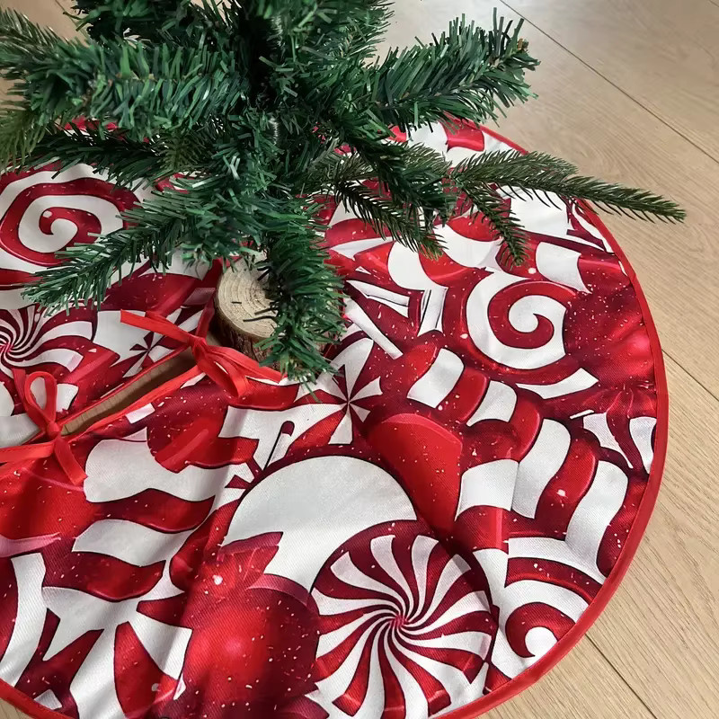 VIKAMA Candy Cane Weihnachtsbaumkleid in Rot als dekorative Heimdekoration für die Weihnachtszeit - Bild 2