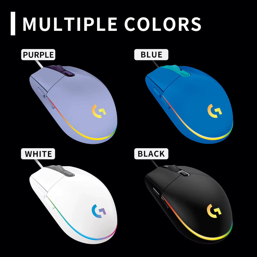 Logitech G102 Gaming-Maus mit HERO Sensor, 8000 DPI, RGB-Beleuchtung und 6 programmierbaren Tasten in Schwarz - Bild 5