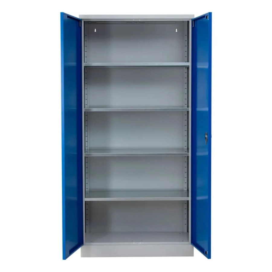 PROREGAL Stahlschrank Bee mit 5 verstellbaren Fachböden und Scharniertüren, Grau-Blau, H x B x T: 195 x 92 x 42 cm - Bild 2