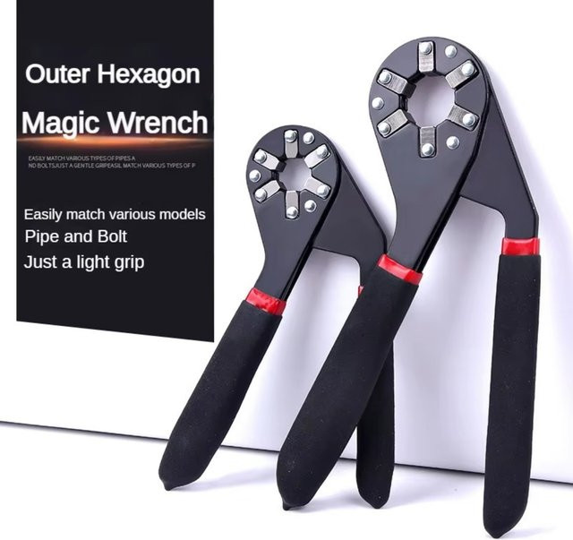 Magic Wrench Verstellbares Multitool 6-8 Zoll in Schwarz für Haushalt, Auto, Fahrrad und Sanitär - Bild 1