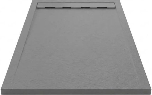 Mirlo Duschwanne Ribera Extra Flach aus Mineralguss in Anthrazit B: 80 cm, L: 190 cm, H: 3 cm - Bild 1