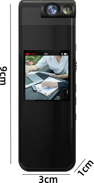 POVCAN Mini-Kamera 1080P 2K HD Tragbarer Digitaler Videorekorder mit Nachtsicht und 1,3 Zoll Display in Schwarz - Bild 1