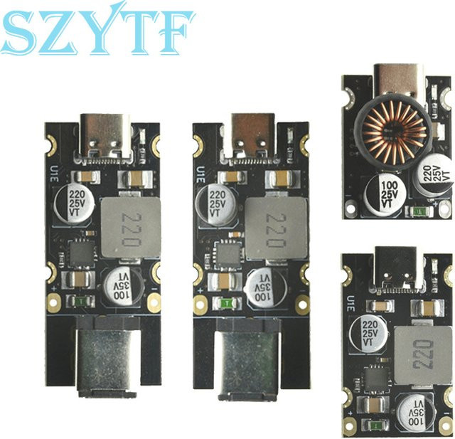 SZYTF PD65W Step-Down-Modul Schnelllademodul mit USB-C Schnittstelle, Typ PD3.1 PPS QC3.0 SCP, Farbe: Schwarz - Bild 1