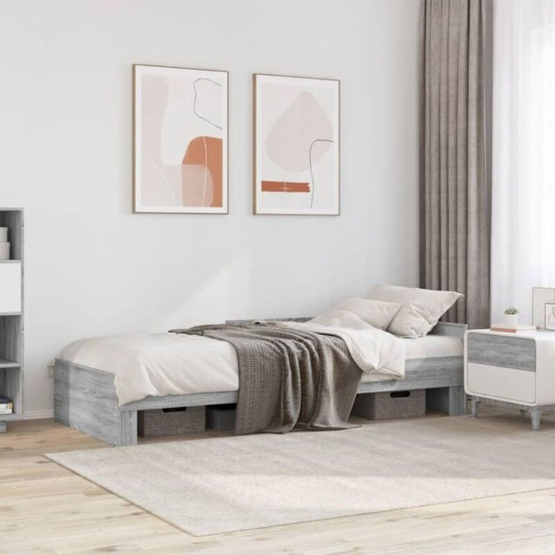 vidaxl Kinderbett aus Holzwerkstoff in Grau, B/T/H: 90 x 190 cm - Bild 1