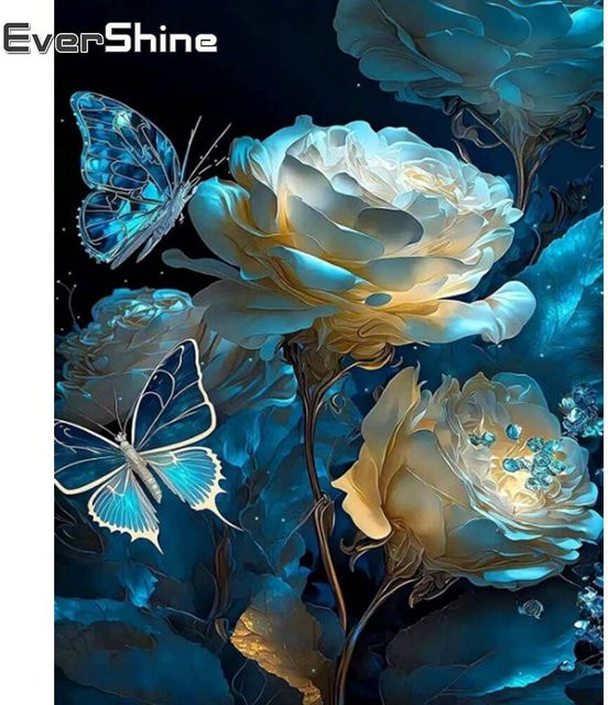 Evershine Diamantmalerei DIY Mosaik Set mit Herz und Mond Motiv für Handarbeiten - Bild 1