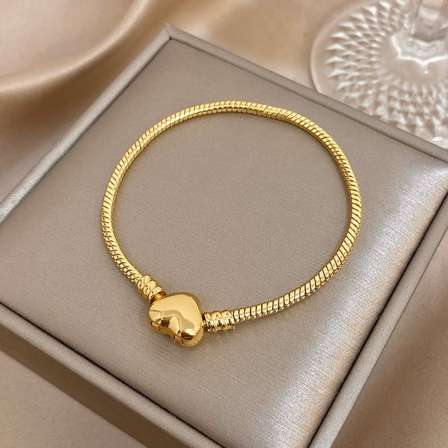 AENSOA Armband Edelstahl, Gold, Schlangenknochen-Kette, Unisex - Bild 1
