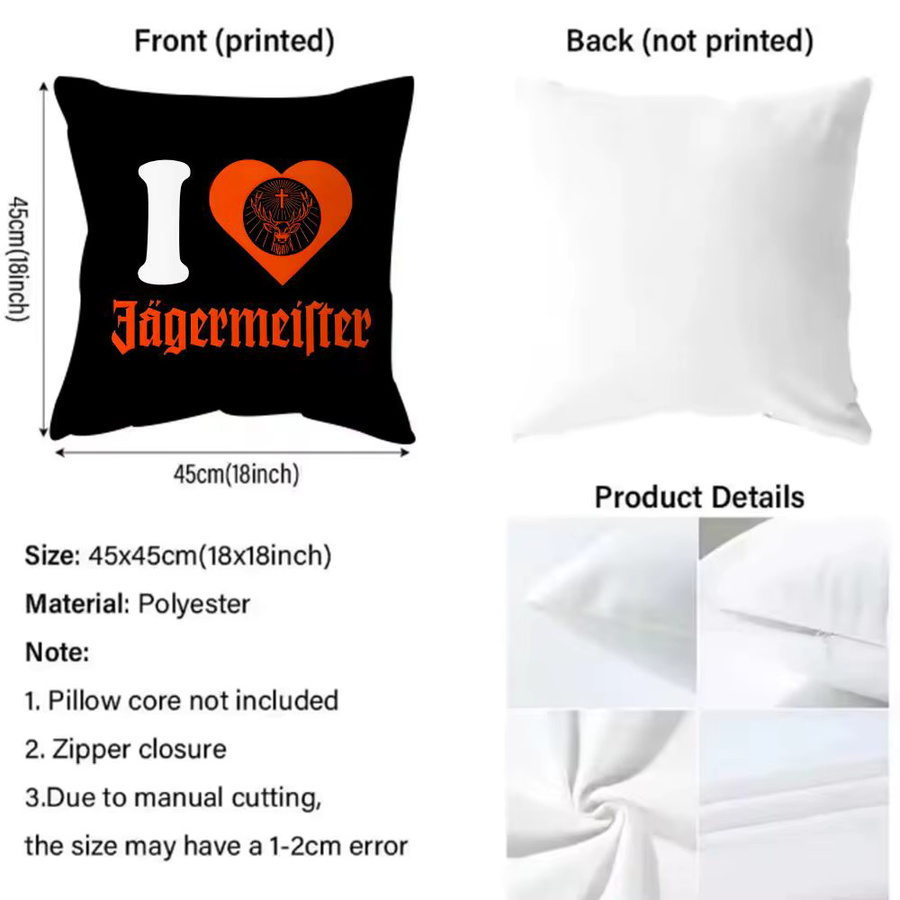 j-Jagermeister Kissenbezug Premium Comfort Reversible Pillow Cove in Schwarz, B/T/H: 30 x 30 x 30 cm - Bild 4
