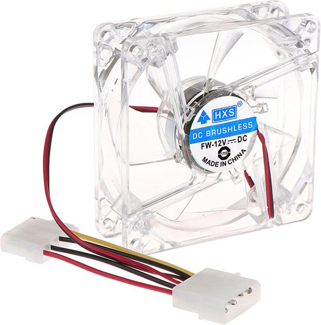 WYMECT RGB Computer CPU Lüfter Ultra Silent Gehäuse Lüfter mit LED, 80 x 80 mm, Multicolour/Transparent - Bild 1