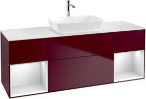 V&B Waschtischunterschrank Finion mit Wandbeleuchtung, Farbe Weiß, Breite: 160 cm, Tiefe: 50,1 cm, Höhe: 50,1 cm - Bild 1