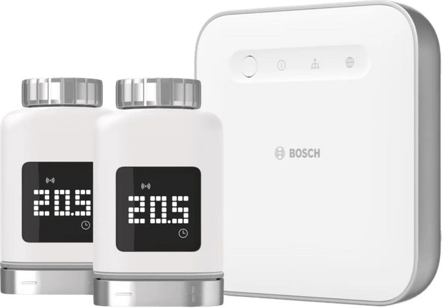 Bosch Smart Home Set bestehend aus 2 Thermostatköpfen und einem Controller in Weiß mit App-Steuerung und WLAN-Anbindung - Bild 1