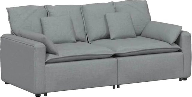 vidaXL Modulares Sofa Hellgrau mit Kissen und Armlehnen - Bild 1