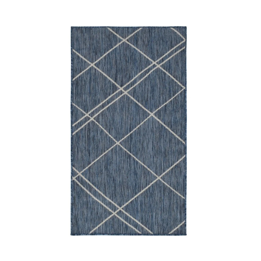 Vercai Rugs Teppich Terrace Karo Azurblau Weiß B/T: 160 x 220 cm - Bild 2
