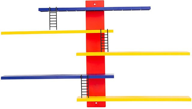 OutsideWorld Schwebende Regale für Kinder in Rot, Wandmontiertes Regal mit verstellbaren Ablagen für Spielzeug und Bücher im modernen Design - Bild 1