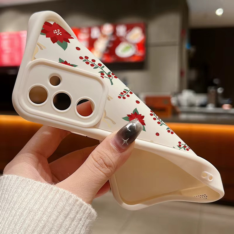 Handyhülle mit rotem Hirsch und Blumendruck für Samsung Galaxy S25 S24 S23 S22 Ultra FE A56 A16 A17 A36 A26 A55 A54 A15 Cover in Rot - Bild 4