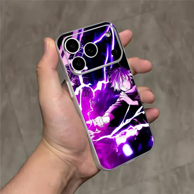 CozyHomeDecor Anime Gojo Satoru Handyhülle für iPhone 17 16 15 14 13 12 11 Pro Max Plus Air Mini, Magnetisch Matt Transparent Purple - Bild 1