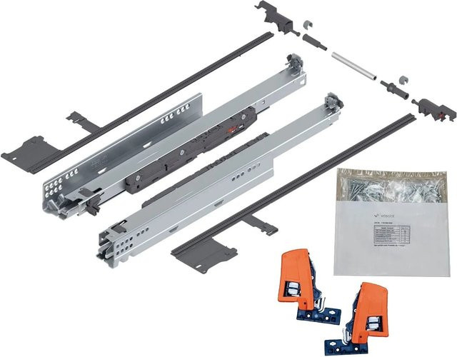 Blum Movento Blumotion Unterflur Schubladenschienen mit Seitenstabilisierung, Farbe: Silber, Länge: 250 mm, Tragkraft: 40 kg - Bild 1