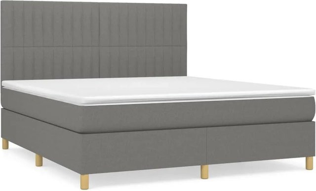 vidaXL Boxspringbett mit Matratze Hybrid-Design in Dunkelgrau, B/T: 180 x 200 cm - Bild 1