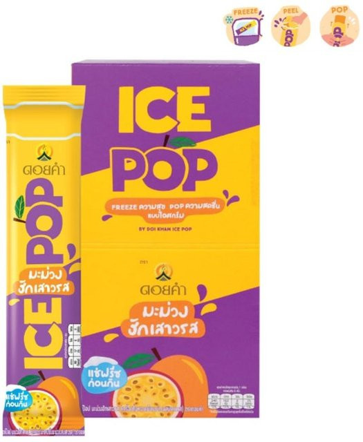 Doi Kham Ice Pop Mamuang Hug Saowarot, Mango- und Passionsfruchtgetränk, 6 x 0,085 kg - Bild 1