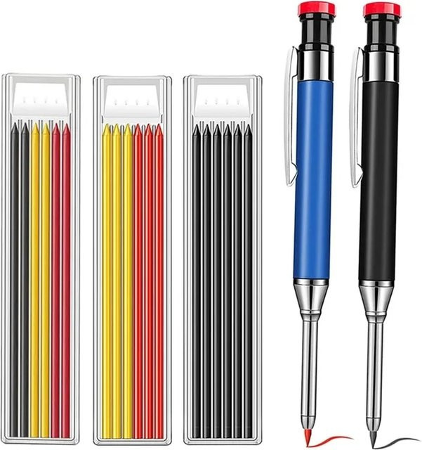 Professionelle Tischler-Meta-Bleistift-Nachfüllminen für mechanische Stifte mit Tieflochfunktion in Blau aus Metall - Bild 1