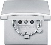 Busch-Jaeger Schuko-Steckdoseneinsatz IP44 in Alusilber - Bild 1